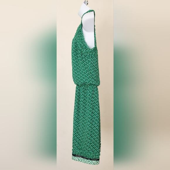 STUDIO M Green Multi Color Polka Dot Print Sleeveless Dress Size L - Picture 3 of 14